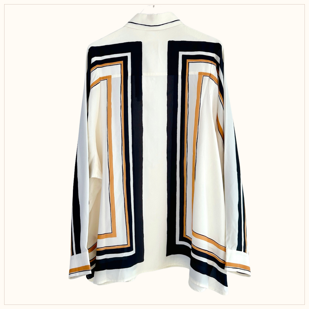 STRIPED SHIRT & DRAW WAIST PANTS
