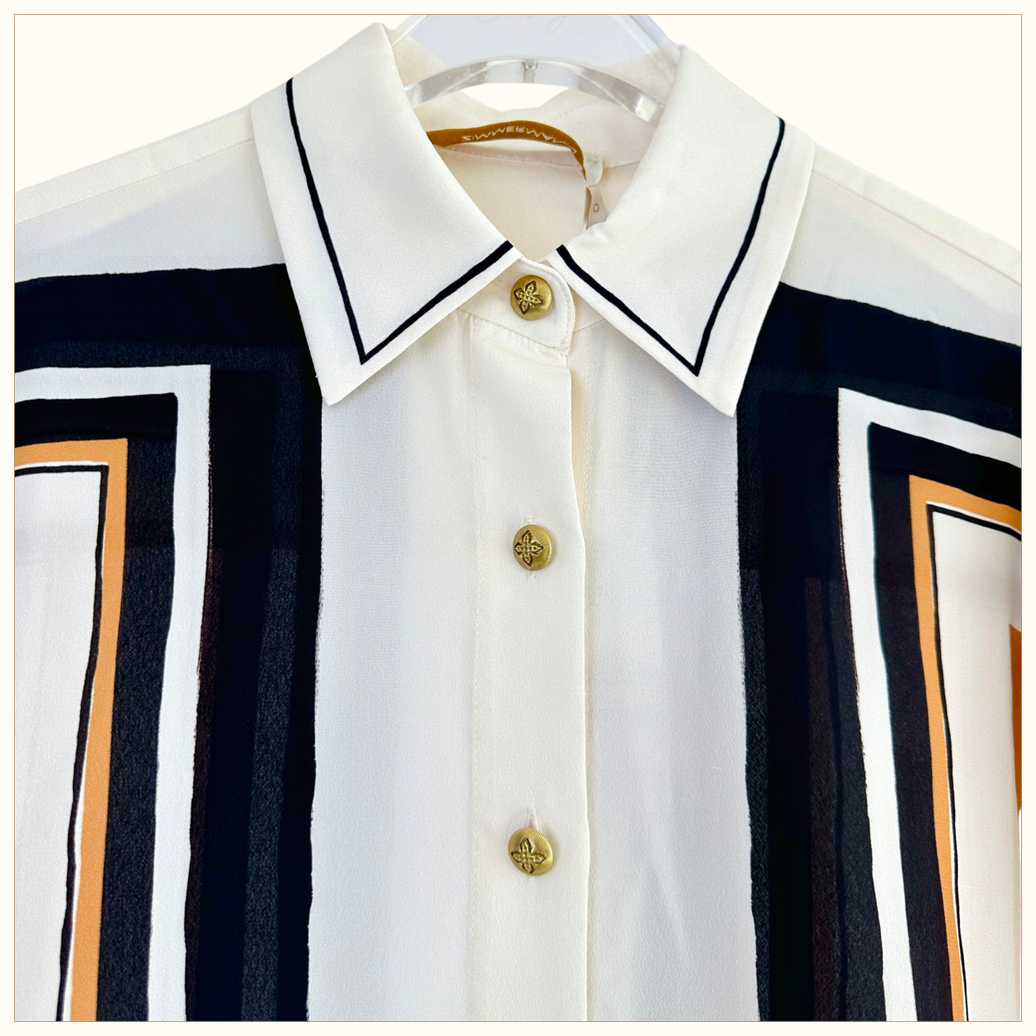 STRIPED SHIRT & DRAW WAIST PANTS