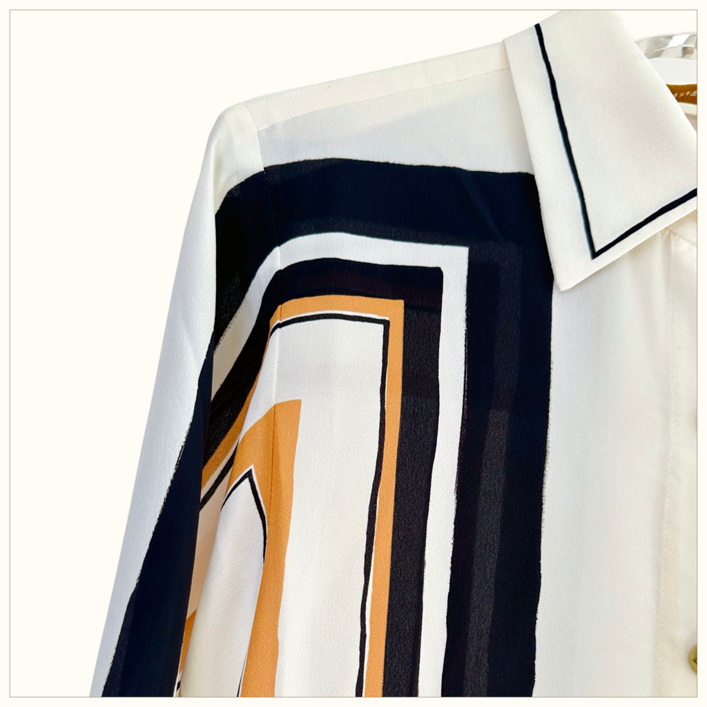 STRIPED SHIRT & DRAW WAIST PANTS