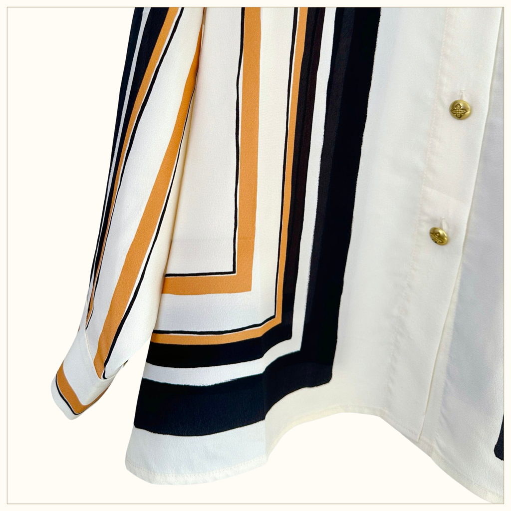 STRIPED SHIRT & DRAW WAIST PANTS