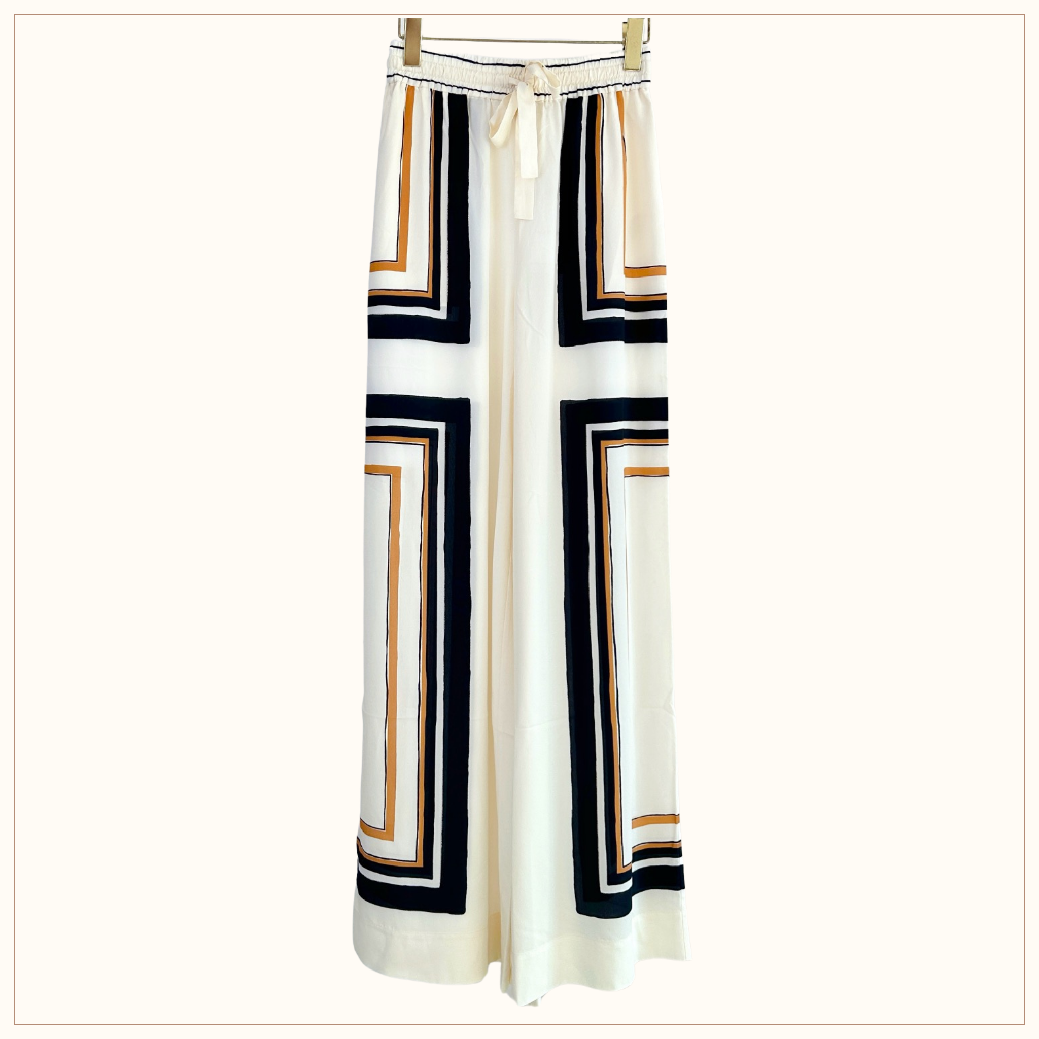 STRIPED SHIRT & DRAW WAIST PANTS