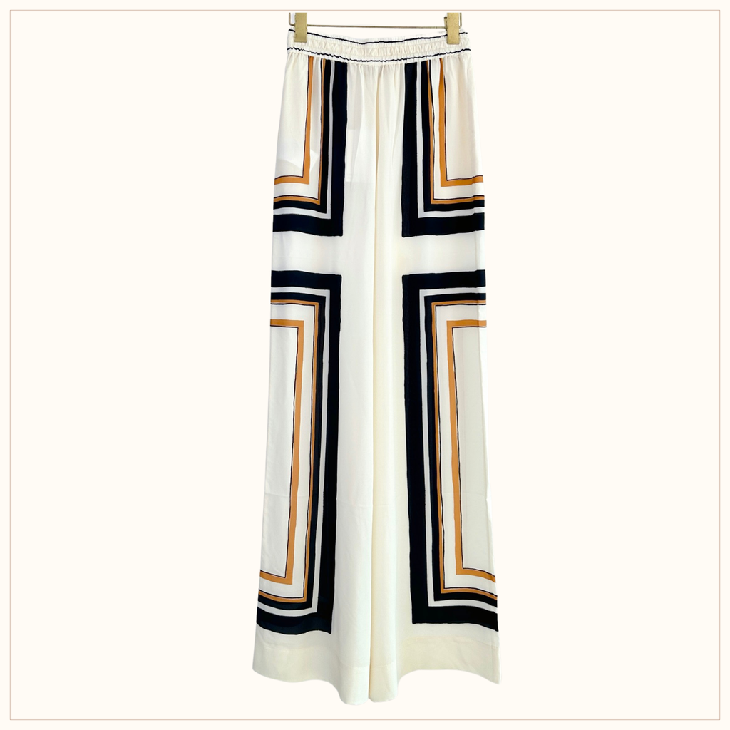STRIPED SHIRT & DRAW WAIST PANTS
