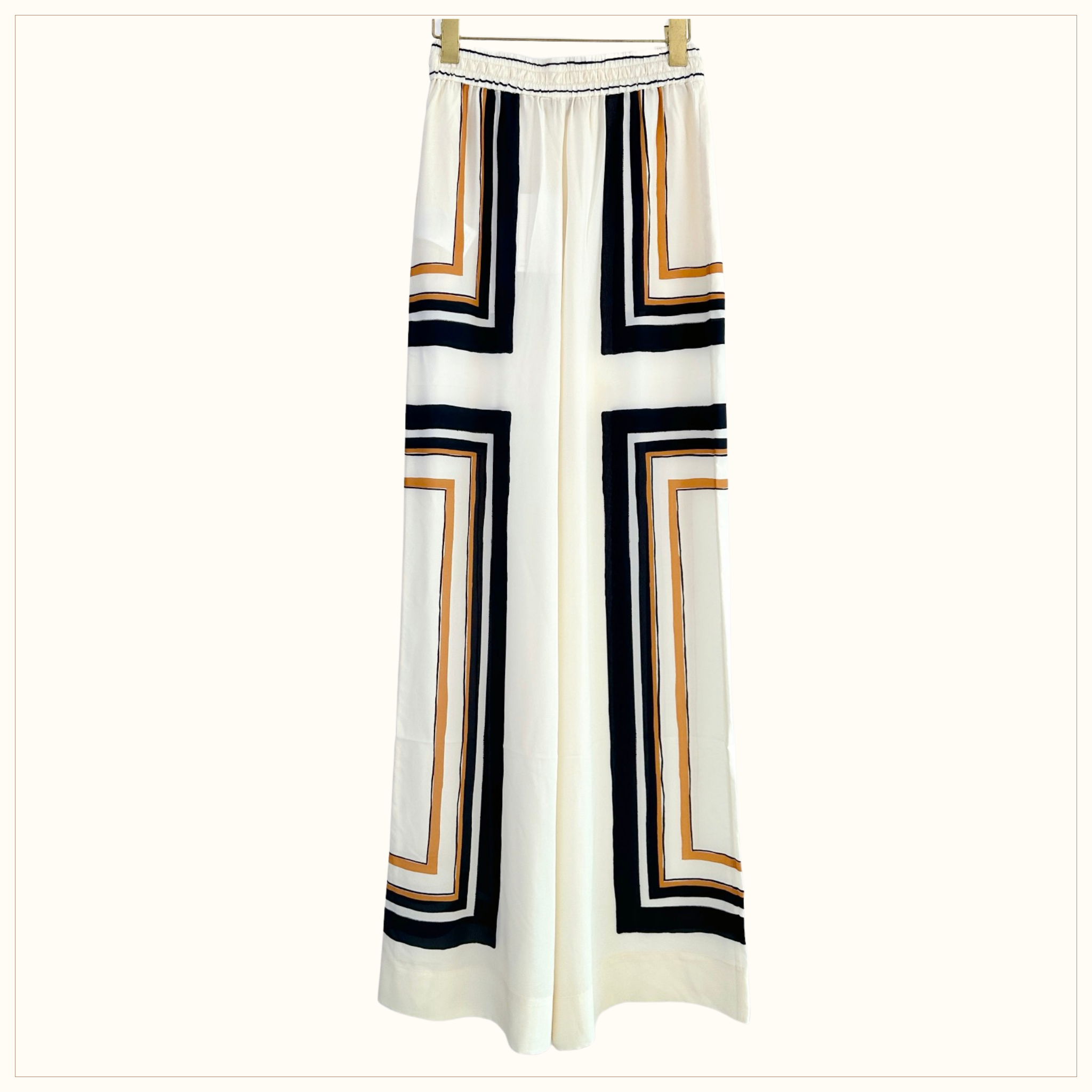STRIPED SHIRT & DRAW WAIST PANTS