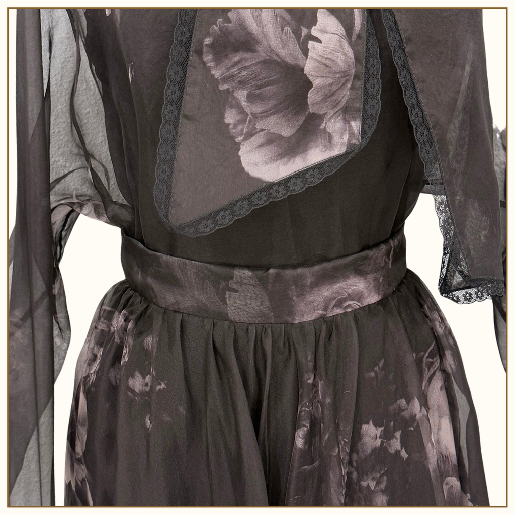 HYPNOTIC PUSSYBOW BLOUSE & MIDI SKIRT