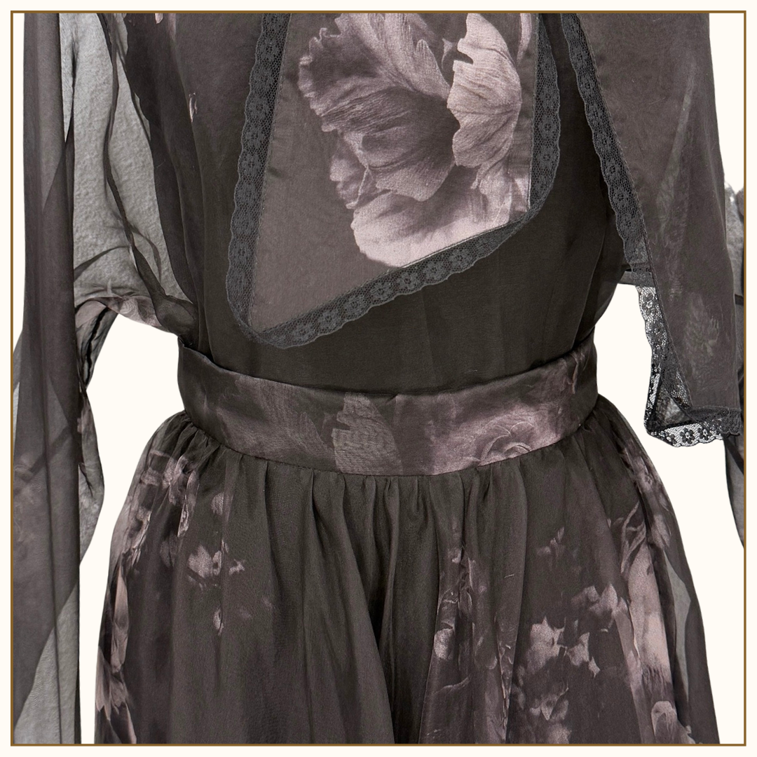 HYPNOTIC PUSSYBOW BLOUSE & MIDI SKIRT