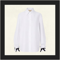 BOW DETAIL CUFF COTTON SHIRT
