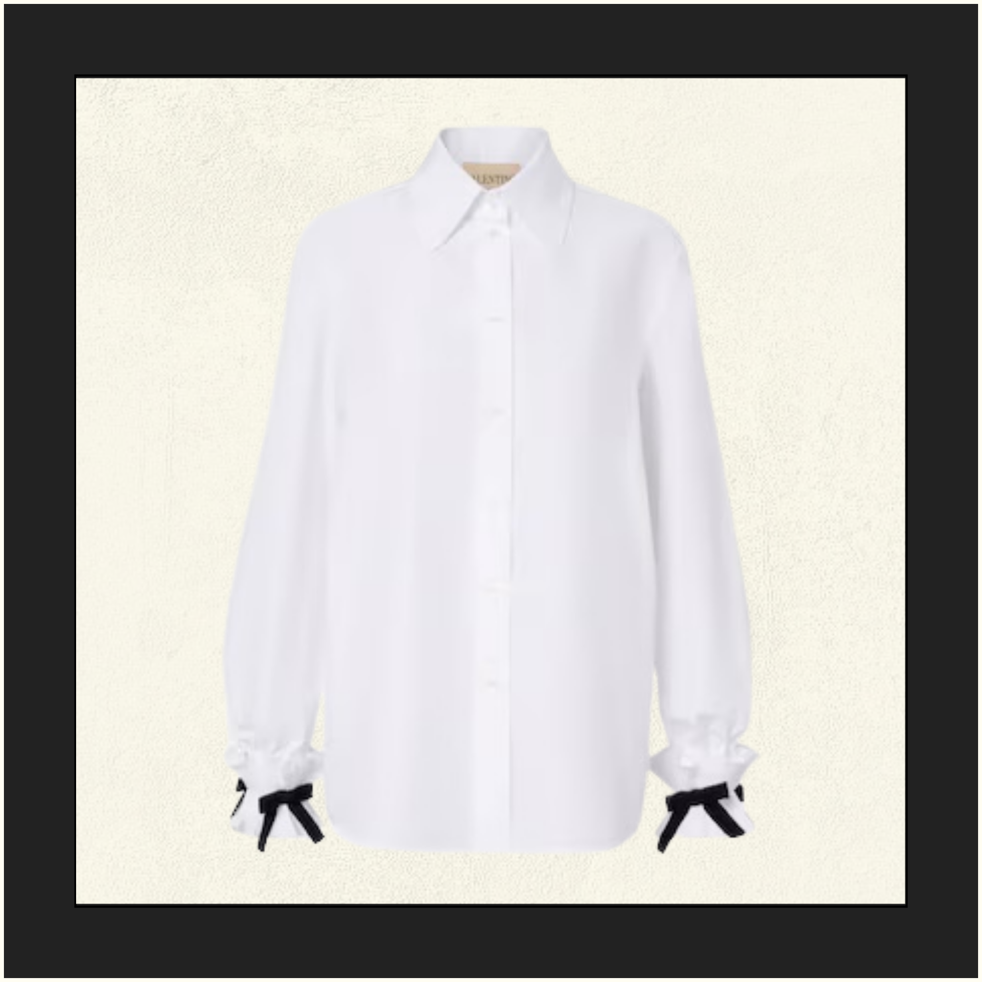 BOW DETAIL CUFF COTTON SHIRT