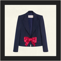 BOW DETAIL WOVEN BLAZER