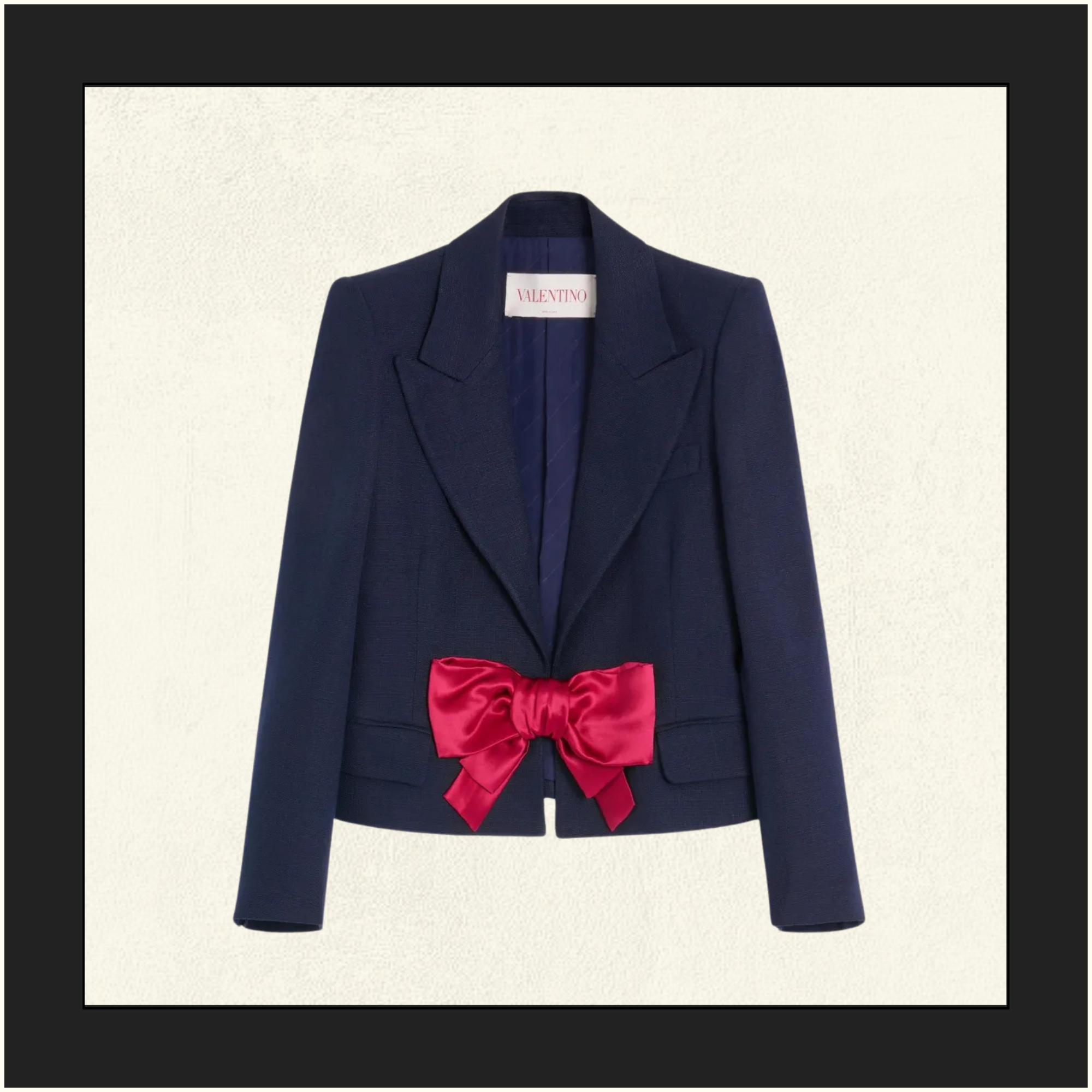 BOW DETAIL WOVEN BLAZER