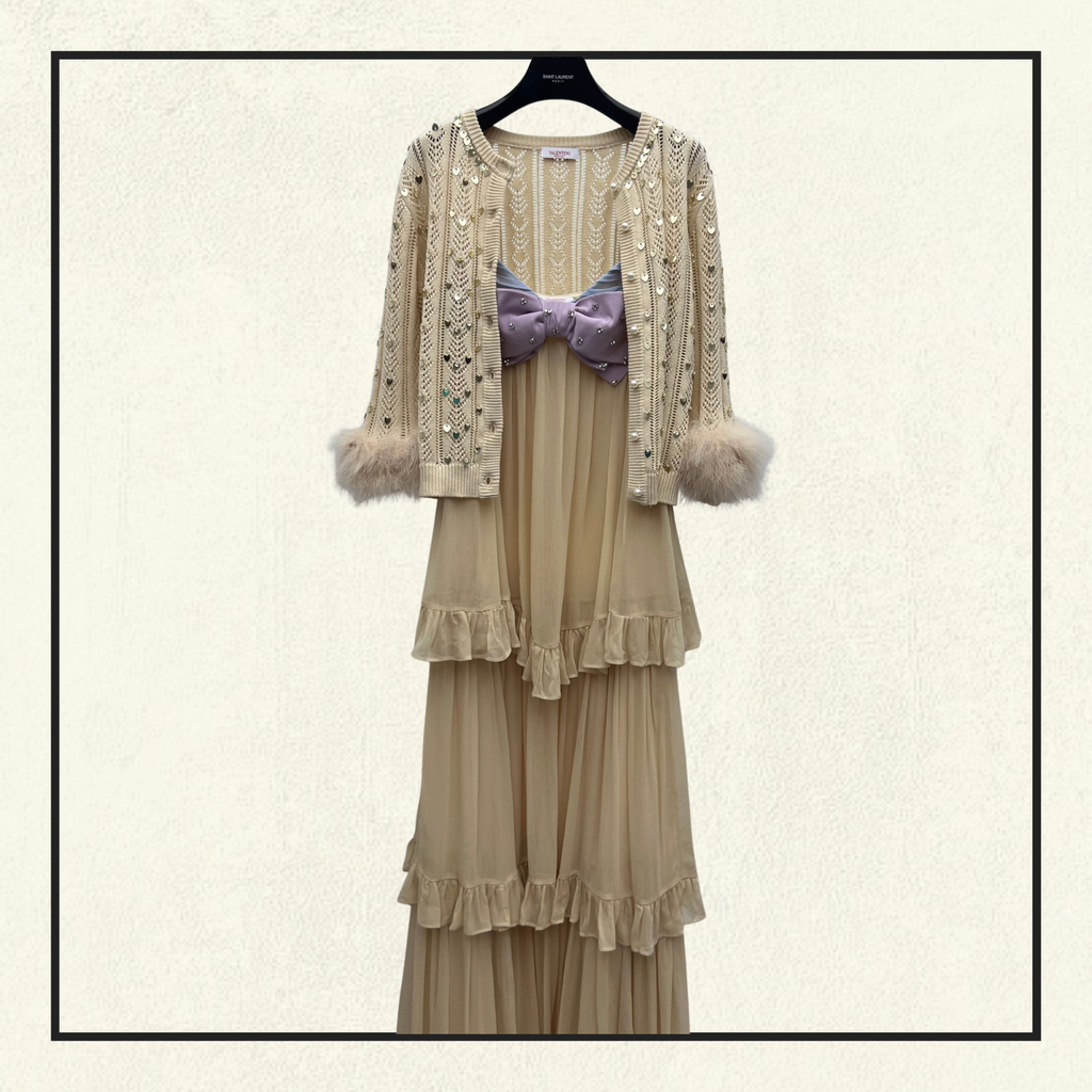 CRYSTAL EMBELLISHED BABYDOLL GOWN
