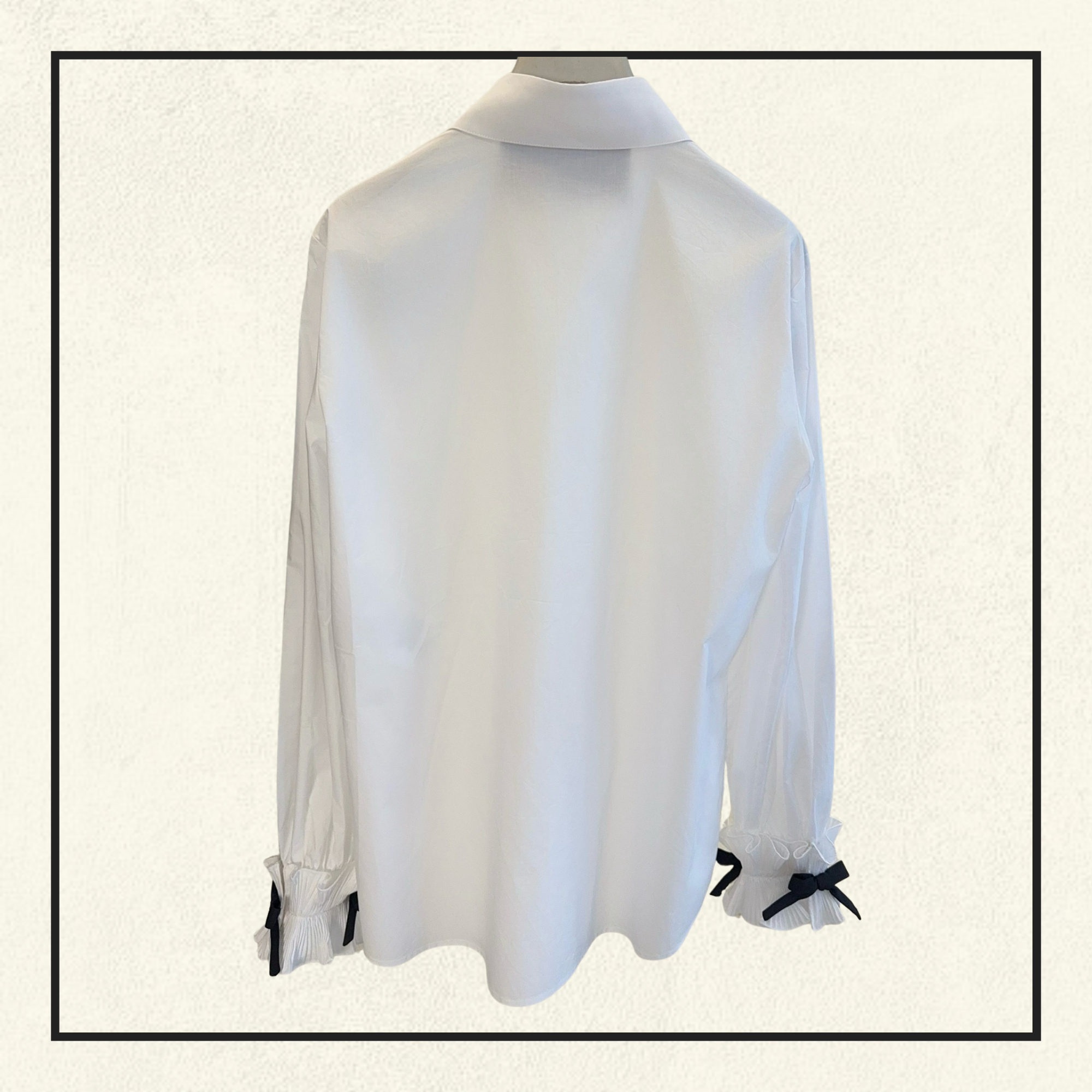 BOW DETAIL CUFF COTTON SHIRT
