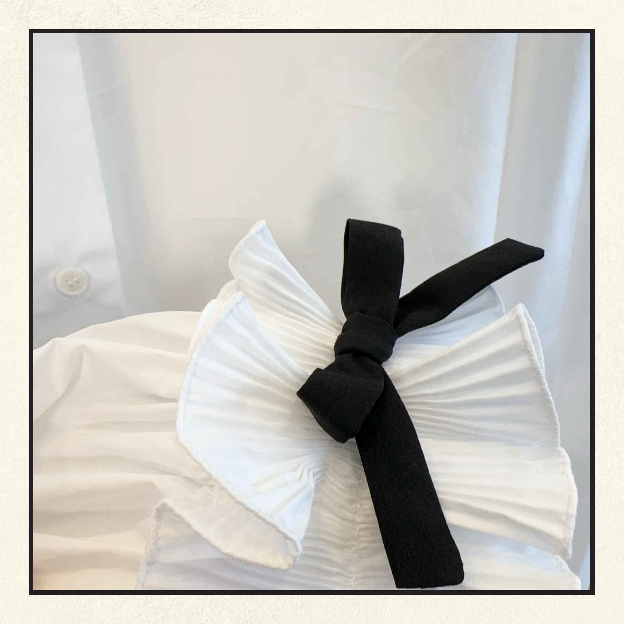 BOW DETAIL CUFF COTTON SHIRT