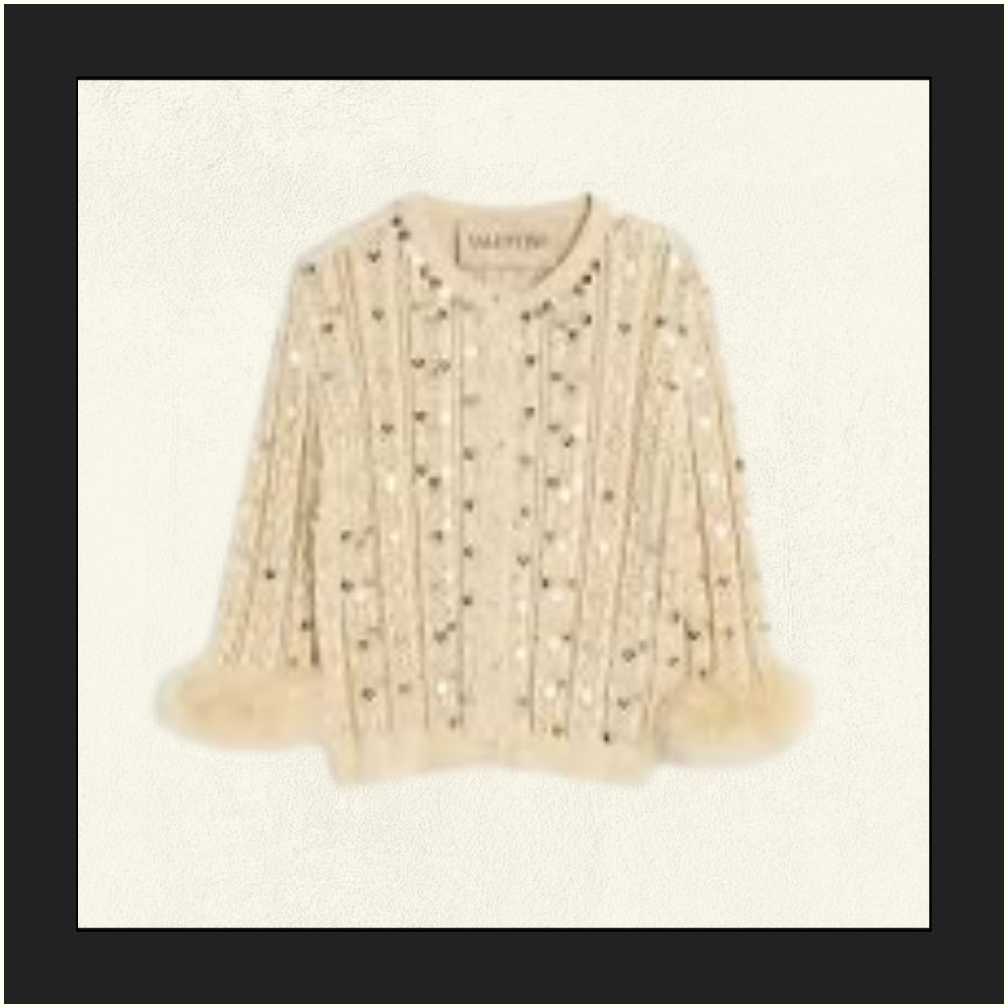 EMBROIDERED FEATHER CUFF CARDIGAN