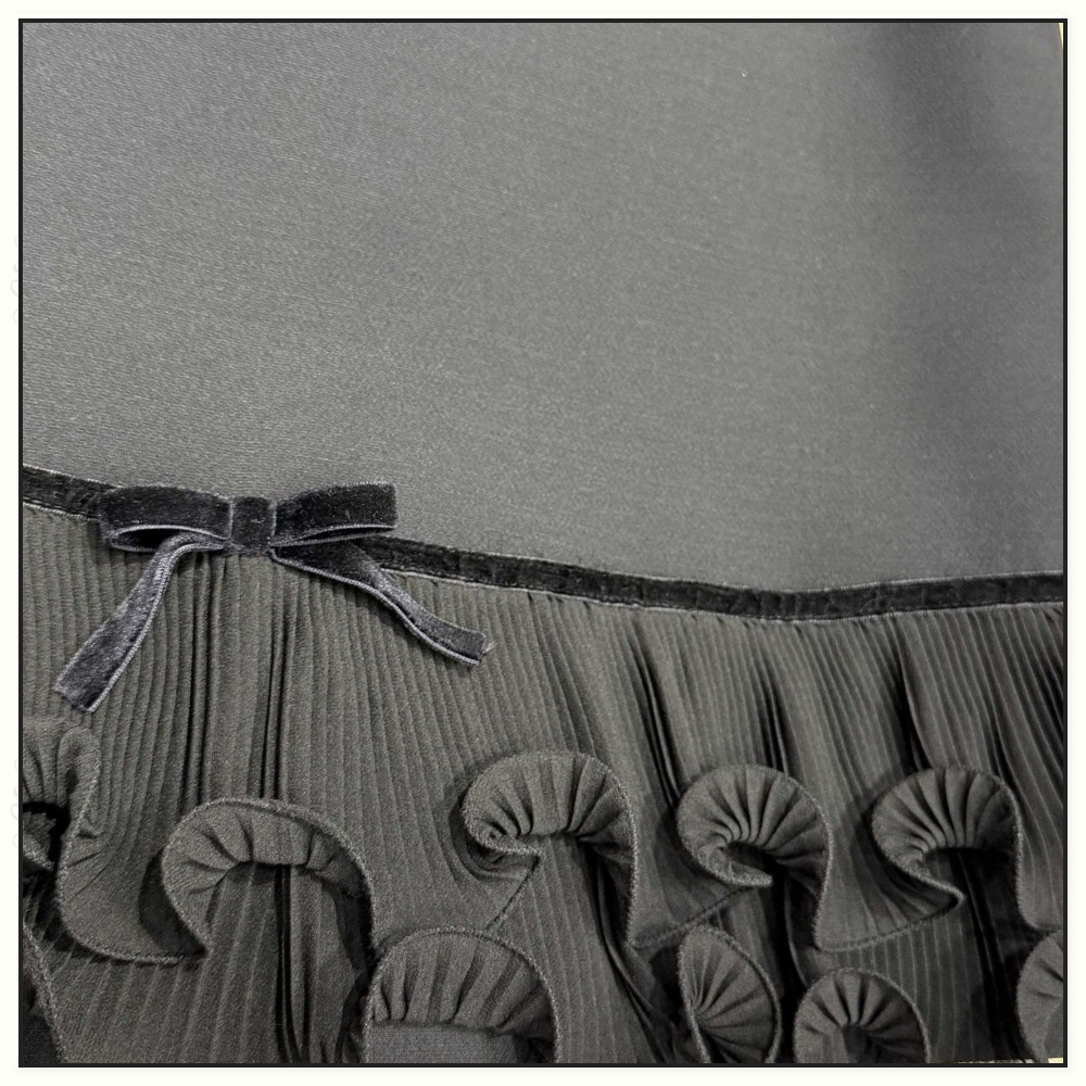 CREPE COUTURE RUFFLED SHORT DRESS