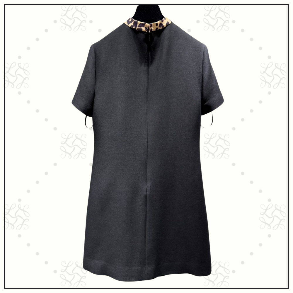 CREPE COUTURE BOW DETAIL SHORT DRESS