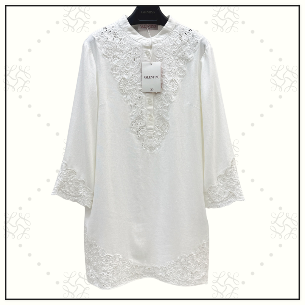 LACE EMBROIDERY COTTON DRESS