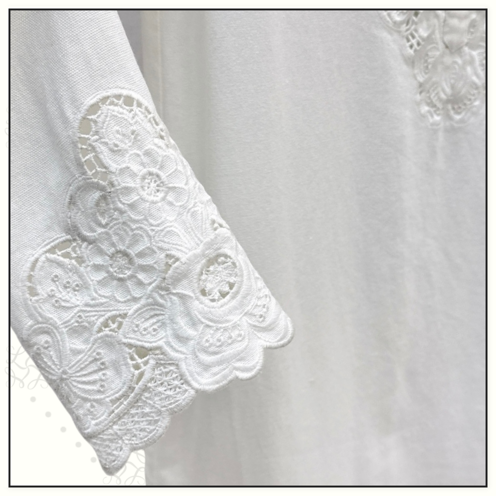 LACE EMBROIDERY COTTON DRESS