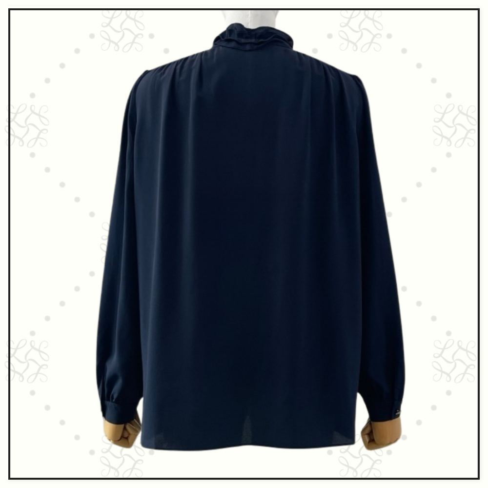 RUFFLED SILK CREPE BLOUSE