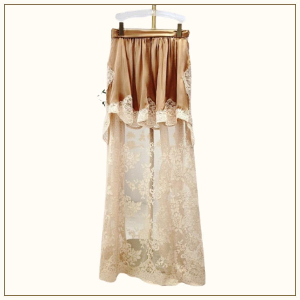HYPNOTIC SATIN SHIRT & DRAPE SKIRT
