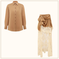 HYPNOTIC SATIN SHIRT & DRAPE SKIRT