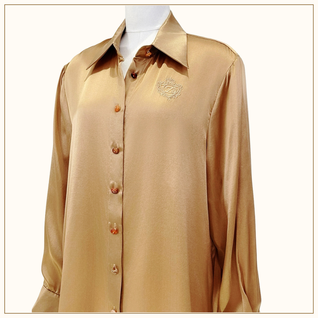 HYPNOTIC SATIN SHIRT & DRAPE SKIRT