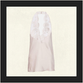 SILK CHARMEUSE AND LACE NECKLINE