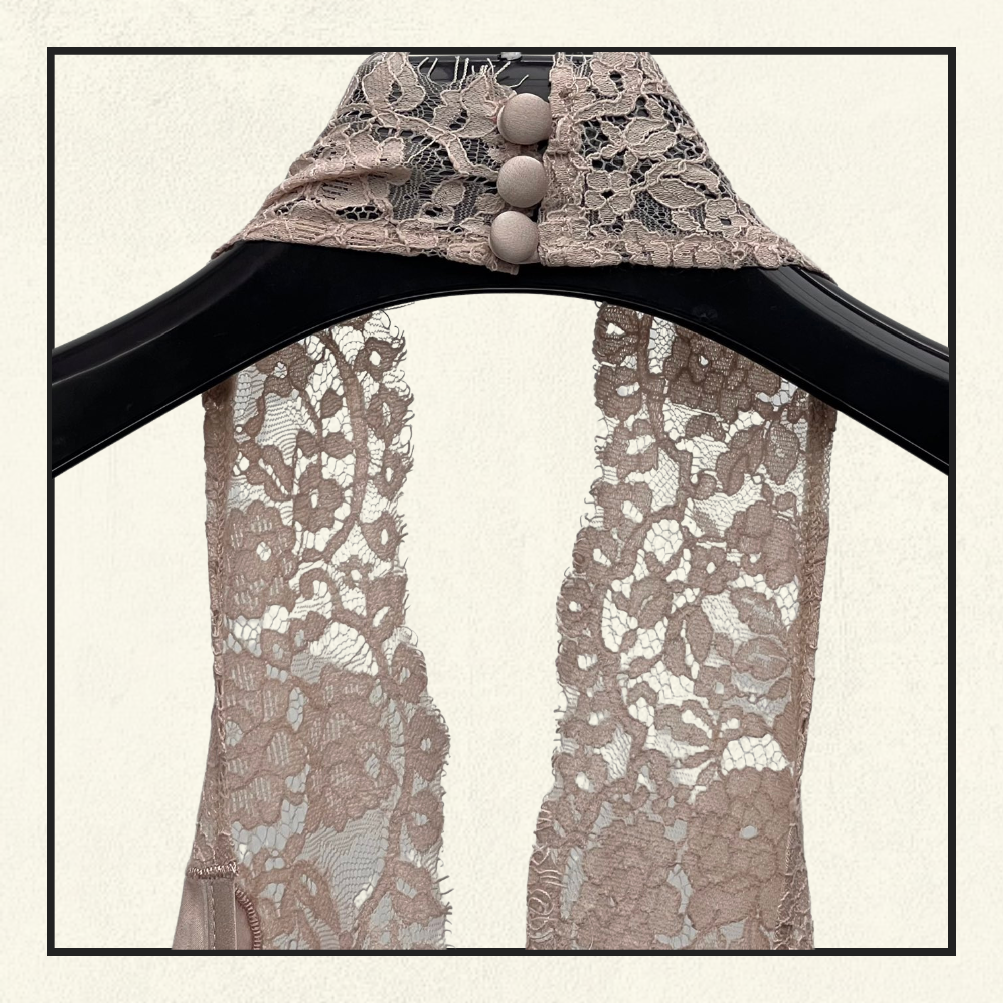 SILK CHARMEUSE AND LACE NECKLINE