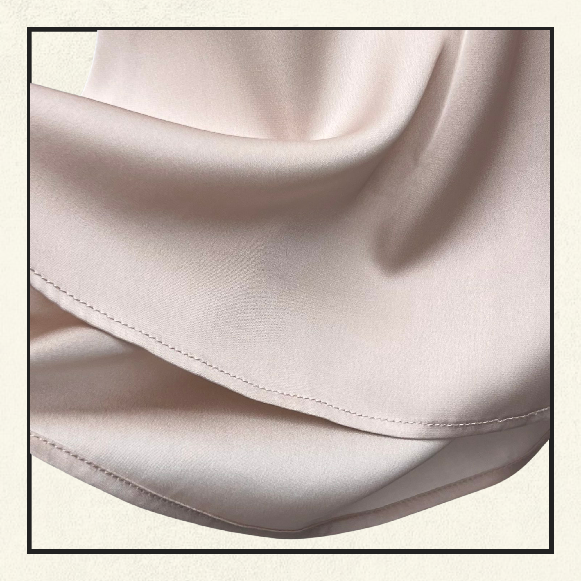 SILK CHARMEUSE AND LACE NECKLINE
