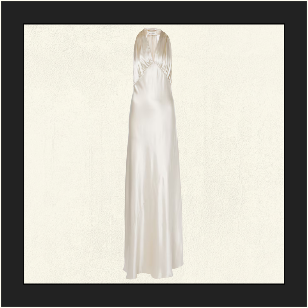 HALTERNECK SILK SATIN GOWN