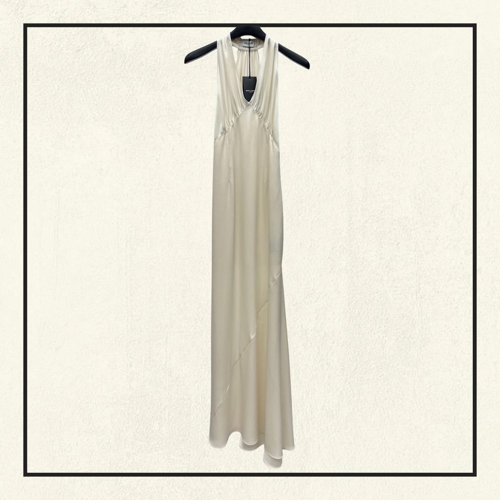 HALTERNECK SILK SATIN GOWN