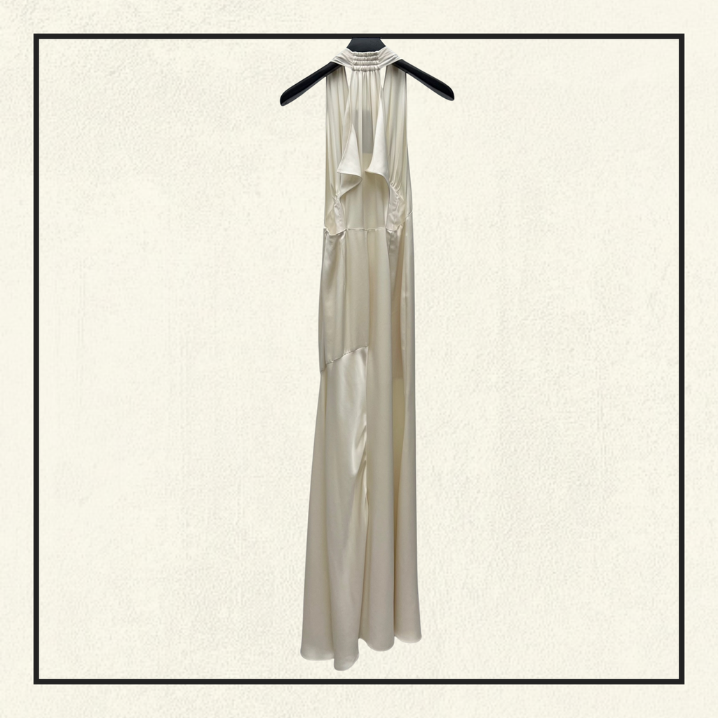 HALTERNECK SILK SATIN GOWN