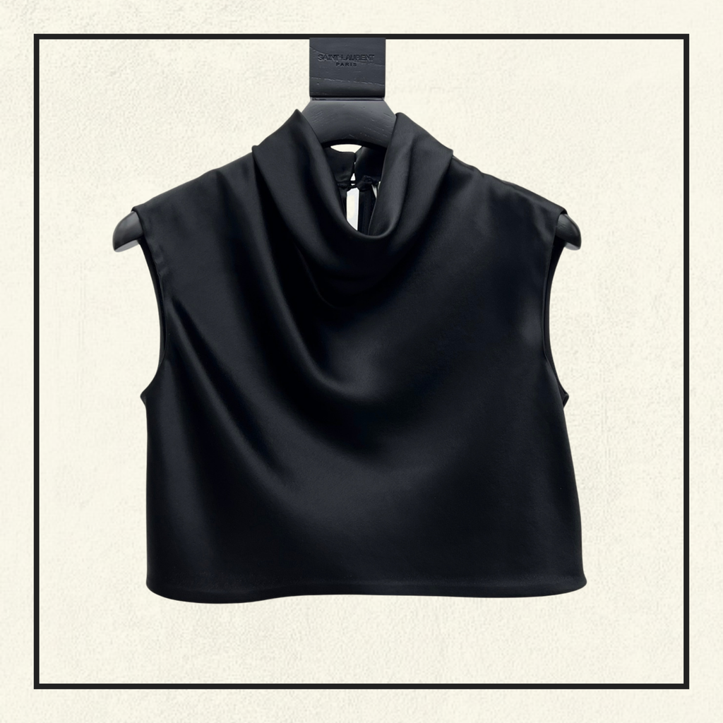 SATIN CROW NECK CROP & PENCIL SKIRT