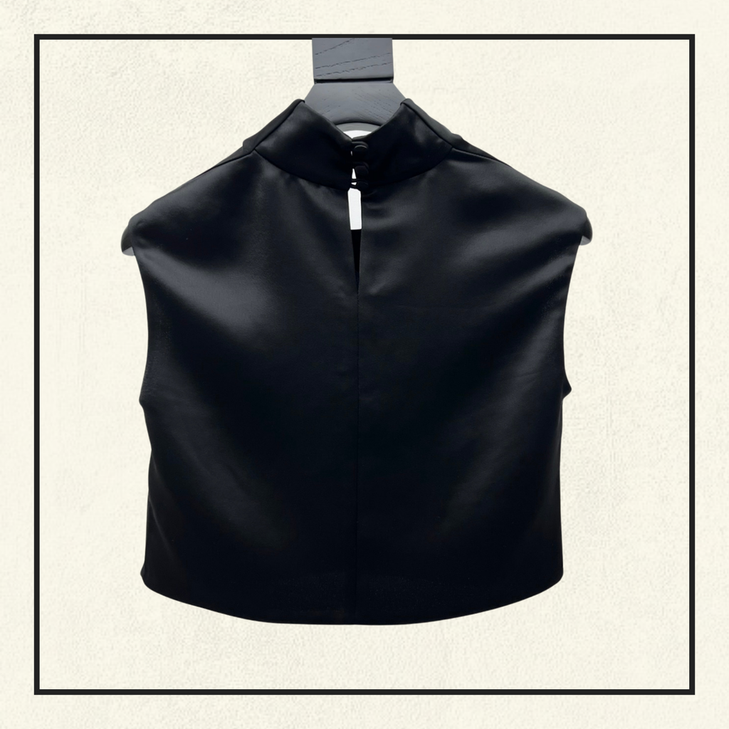 SATIN CROW NECK CROP & PENCIL SKIRT