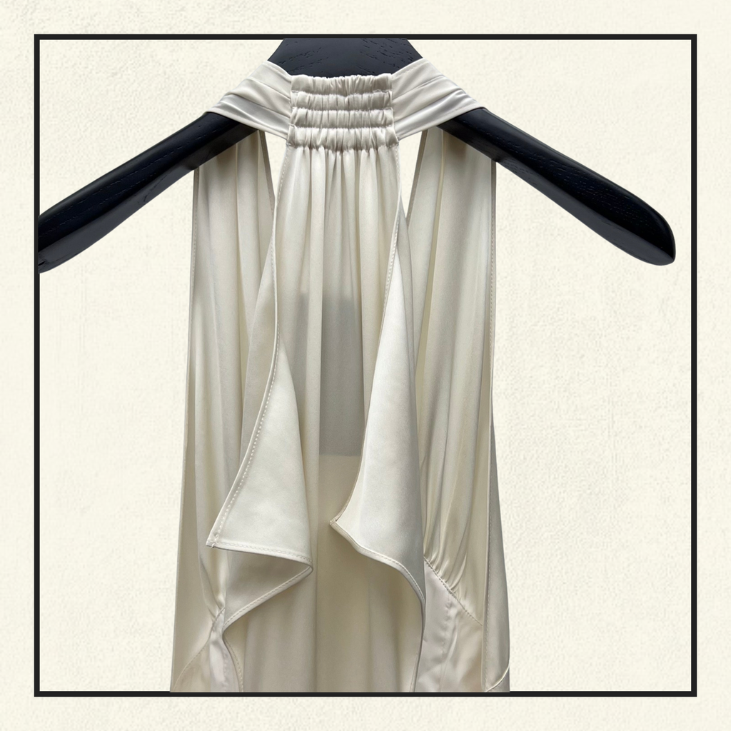 HALTERNECK SILK SATIN GOWN