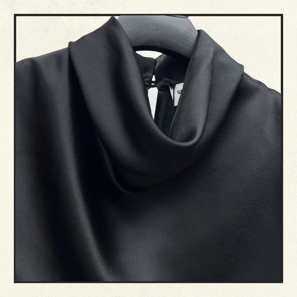 SATIN CROW NECK CROP & PENCIL SKIRT