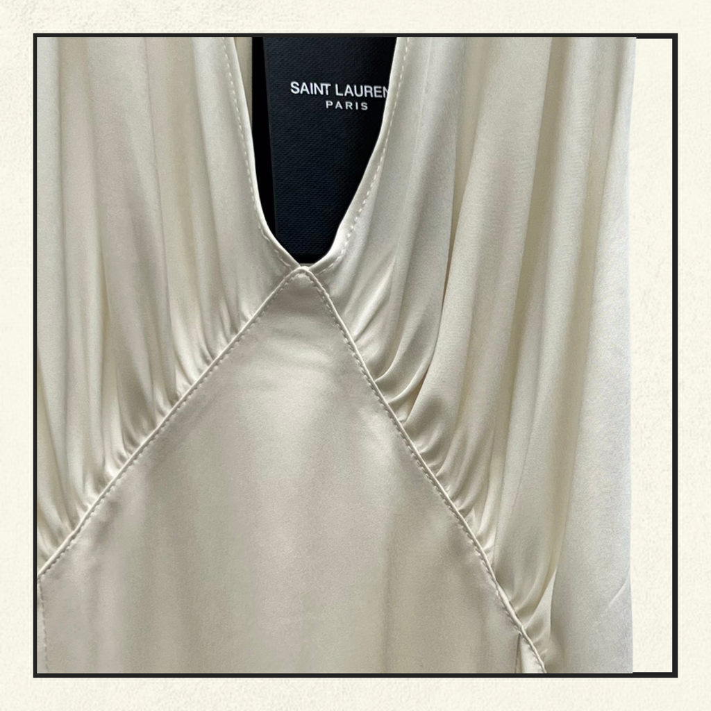 HALTERNECK SILK SATIN GOWN