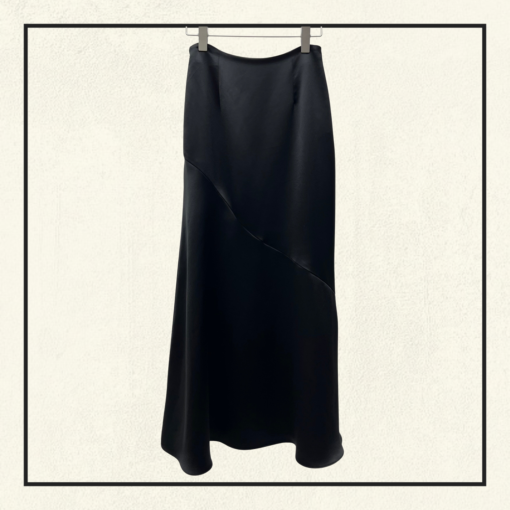 SATIN CROW NECK CROP & PENCIL SKIRT