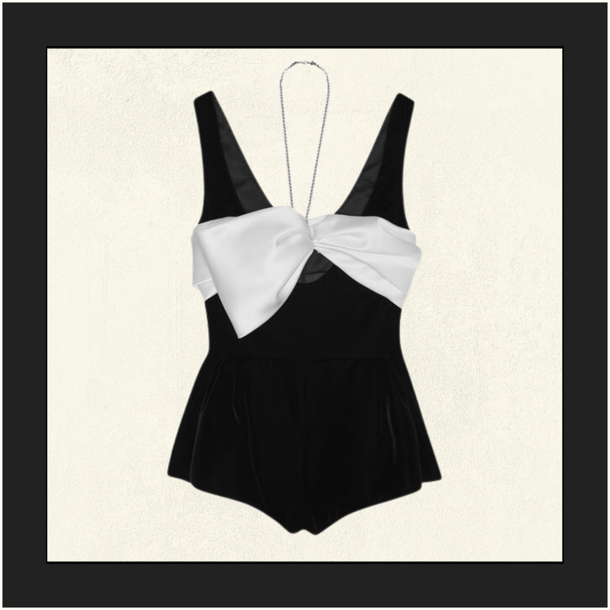BOW DETAIL VELVET PLAYSUIT