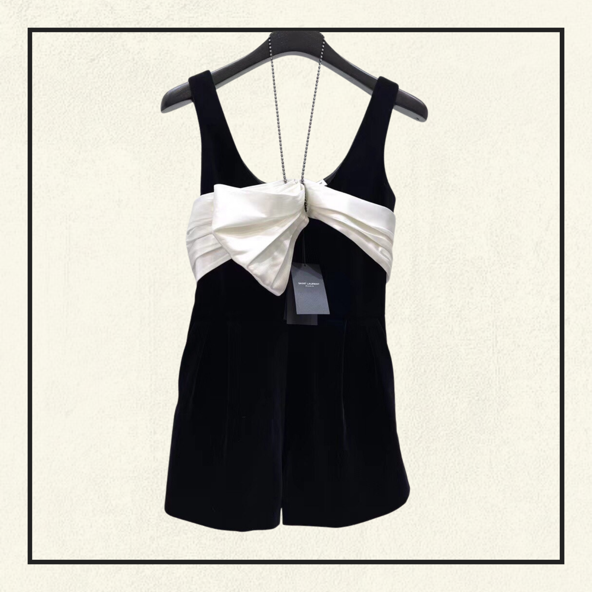 BOW DETAIL VELVET PLAYSUIT