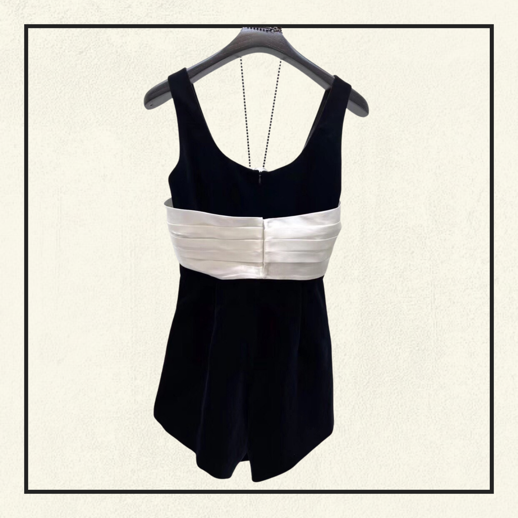 BOW DETAIL VELVET PLAYSUIT