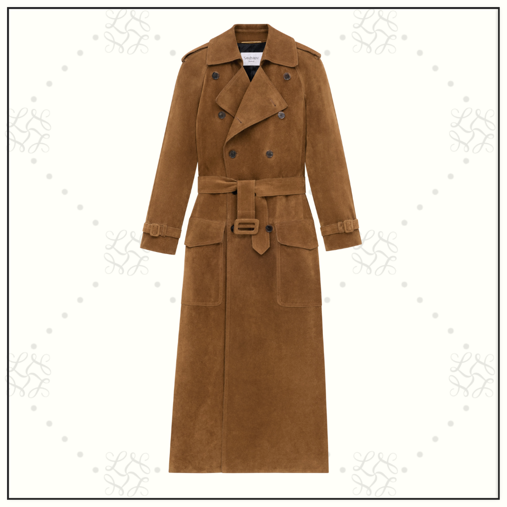 SUEDE LONG TRENCH COAT