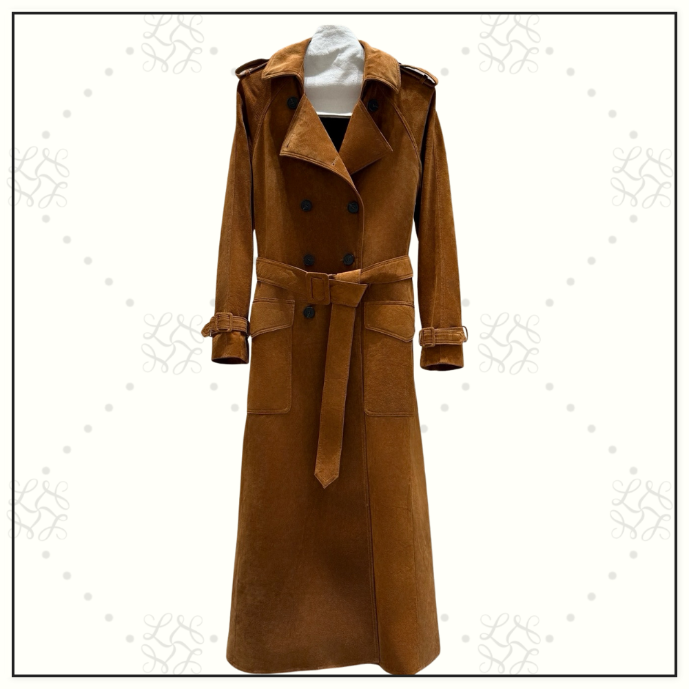 SUEDE LONG TRENCH COAT