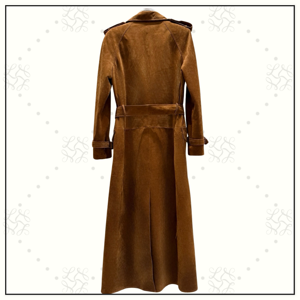 SUEDE LONG TRENCH COAT
