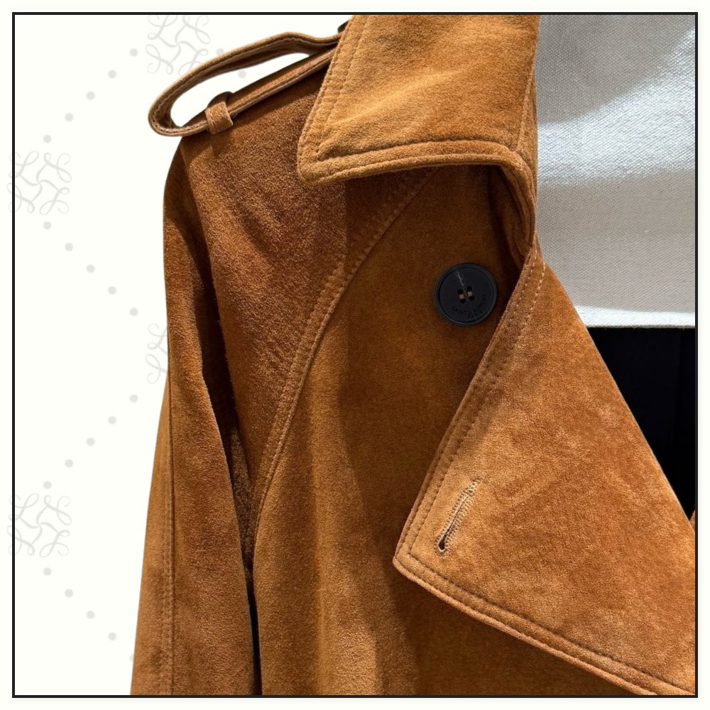 SUEDE LONG TRENCH COAT