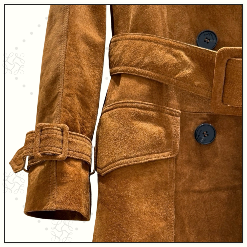 SUEDE LONG TRENCH COAT