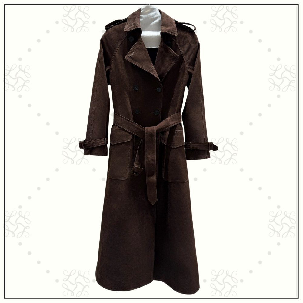 SUEDE LONG TRENCH COAT