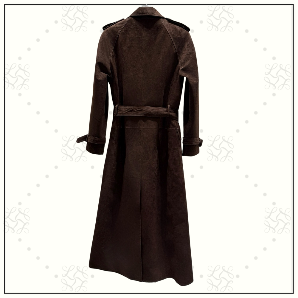 SUEDE LONG TRENCH COAT