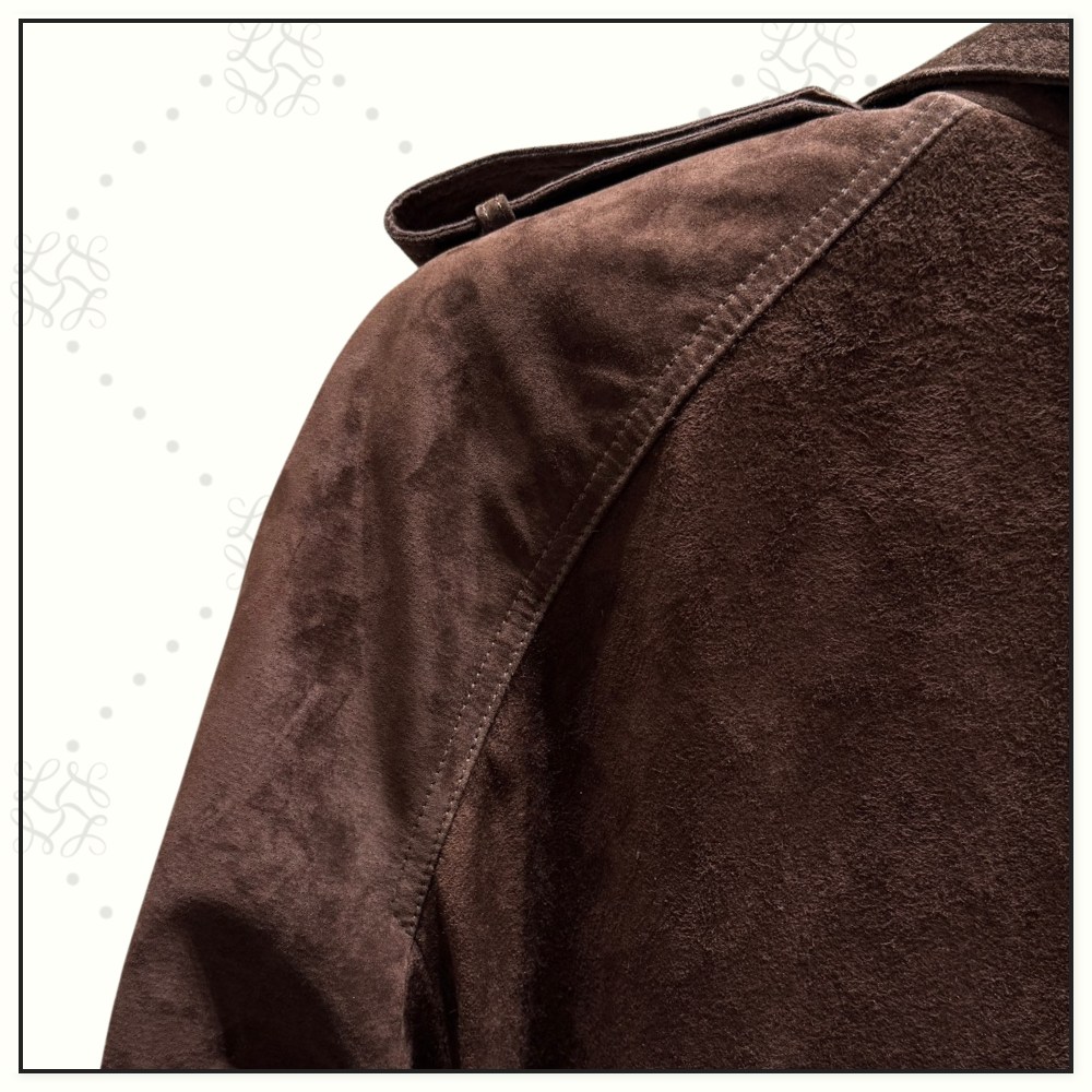 SUEDE LONG TRENCH COAT