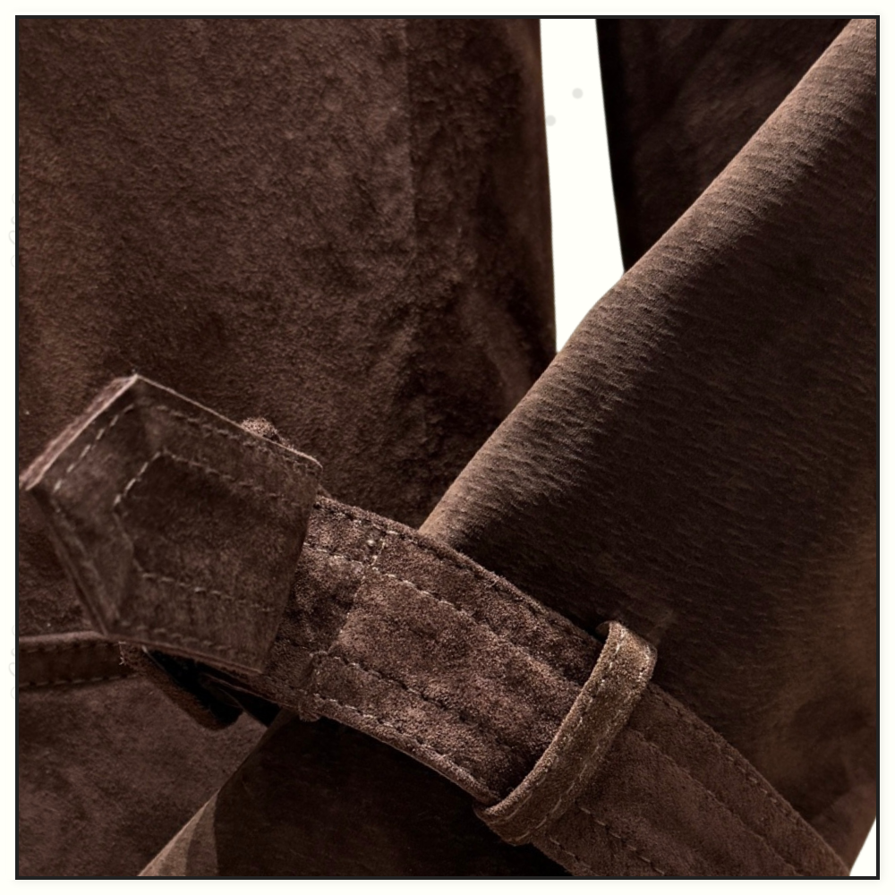 SUEDE LONG TRENCH COAT