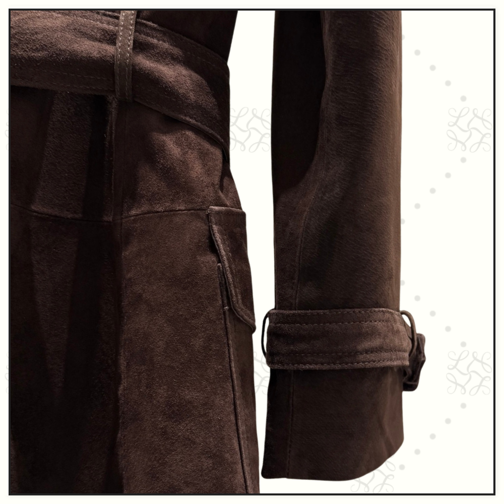 SUEDE LONG TRENCH COAT